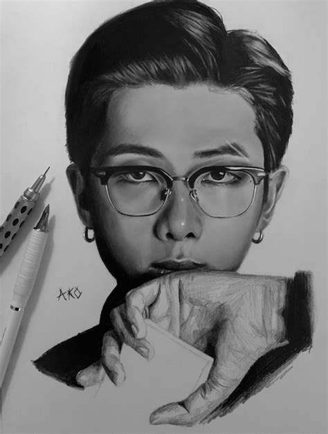 Bts Rm Namjoon Print Of Original Drawing Etsy Australia