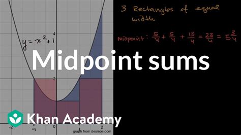 Midpoint Sums Accumulation And Riemann Sums Ap Calculus Ab Khan Academy Youtube