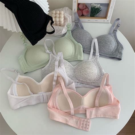 Colors Cotton Women Bra Comfort Thin Cup Lingerie Simple Solid Color Seamless Female Bralette