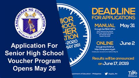 Application for Senior High School Voucher Program opens May 26