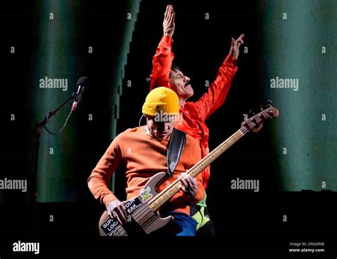 Red Hot Chili Peppers Vocalist Anthony Kiedis Back And Bassist Flea Perform During The Vive