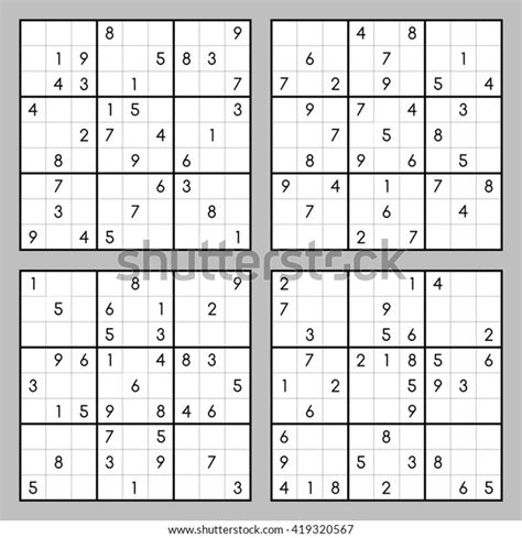 Sudoku Stock Vector Royalty Free 419320567 Shutterstock