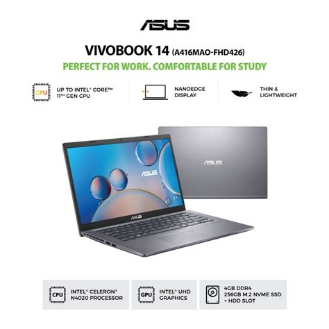 Jual Asus VivoBook A416MAO FHD426 Grey Celeron N4020 8GB SSD 256GB