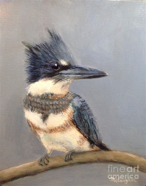 Belted Kingfisher Painting By Mike Mccaughin Fine Art America