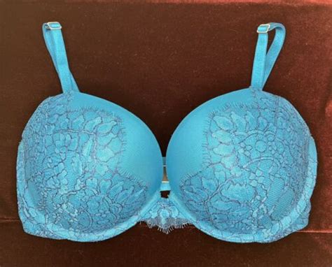 Victorias Secret Blue Lace Very Sexy Push Up Bra Size 32dd Msrp 70 Ebay