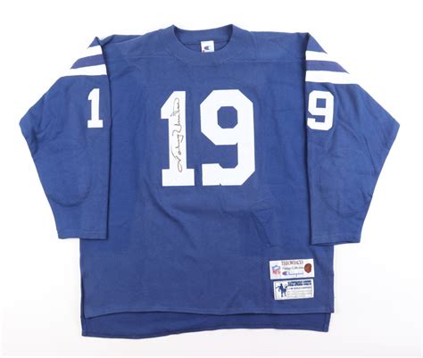 Johnny Unitas Signed Colts Champion Authentic Throwback Jersey Jsa