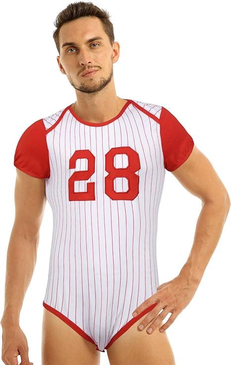 Dpois Herren Sportlicher Bodysuit Erwachsene Strampler In Baseball Stil