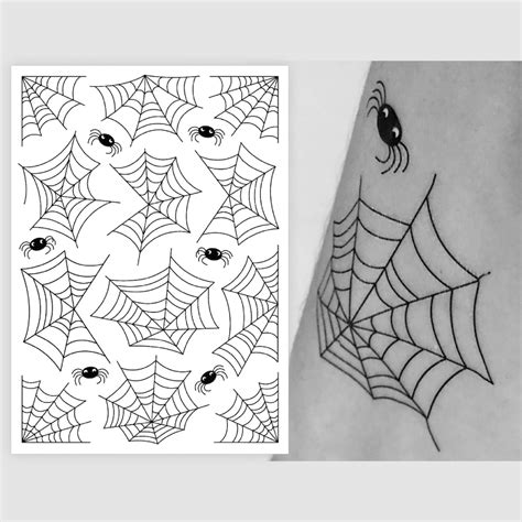 Spider Web Halloween Temporary Tattoo Transfers Of Cobwebs And Spiders