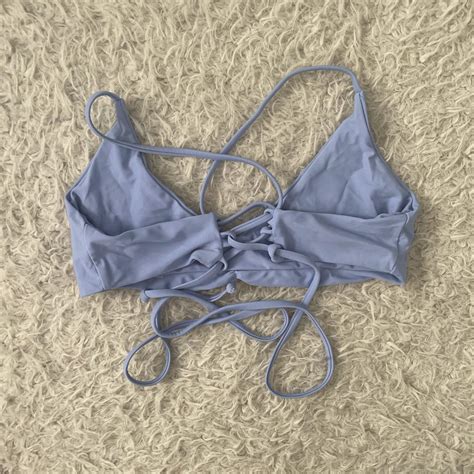 Ruched Criss Cross Bikini Top Depop