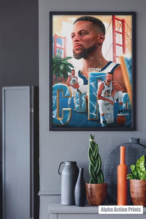 Steph Curry Poster Golden State Warriors Free Shipping Nba Etsy