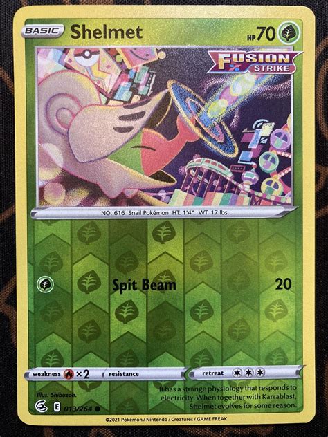 Pokemon Shelmet 013 264 REVERSE HOLO FUSION STRIKE NM M New