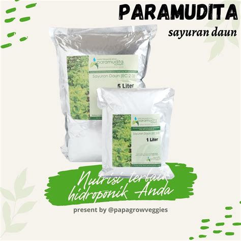 Jual AB Mix Sayur Daun 5 Liter Paramudita Nutrient Nutrisi Hidroponik