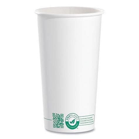 Compostable Paper Hot Cups ProPlanet Seal Oz White Green Carton Walmart