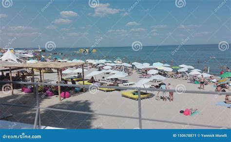 Odessa, Ukraine. Panoramic View of One of the Most Beautiful Beaches of Odessa. Editorial Photo ...