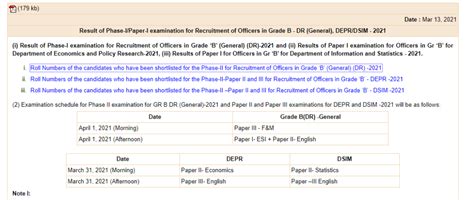 RBI Grade B Phase 2 Exam Date 2021 Check The Exam Schedule