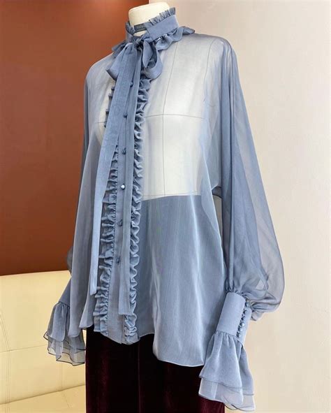 Серая блуза из шифона в интернет-магазине Ярмарка Мастеров по цене ...