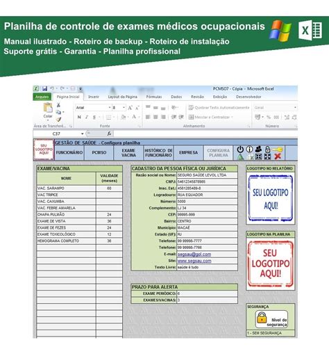 Planilha De Controle De Exames M Dicos Ocupacionais R Em