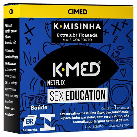 Preservativo Masculino Extra Lubrificado Netflix K Misinha K Med Sex Education Caixa Unidades