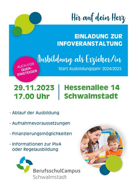 Infoveranstaltung Zur Ausbildung Zur Erzieherin Zum Erzieher