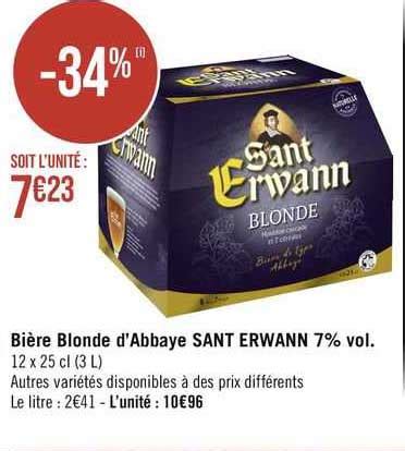 Promo Bière Blonde D abbaye Sant Erwann Vol chez Géant iCatalogue fr