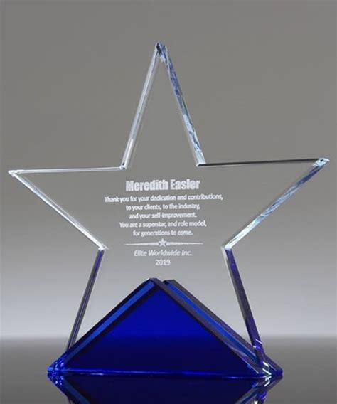 laser engraved crystal star award edco awards
