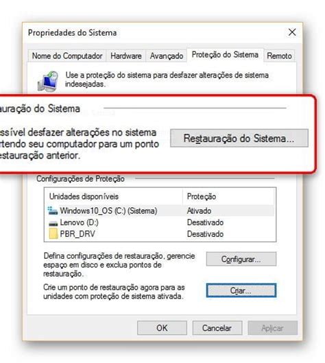 Como criar um ponto de restauração no Windows 10