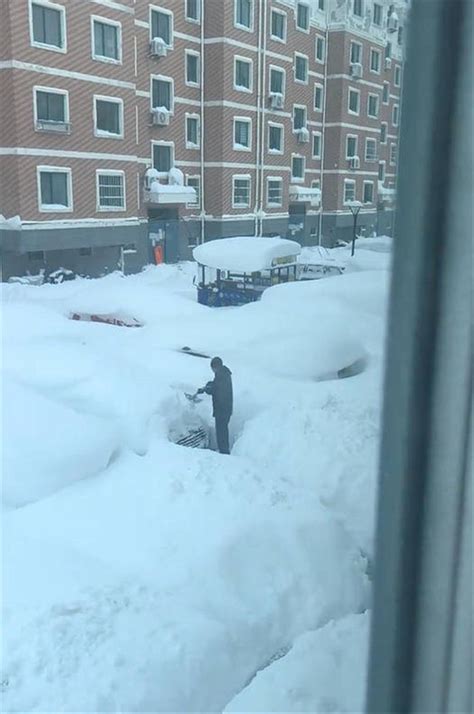 山东威海普降大到暴雪，市民称有平地积雪厚度达60余厘米，有车主“开盲盒式”寻车居民小区倡议书视频