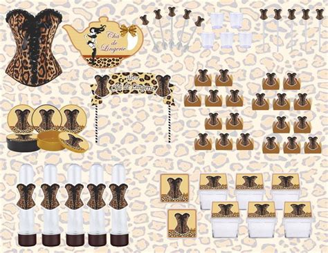 Kit festa Chá de Lingerie oncinha 173 peças 20 pessoas Elo7
