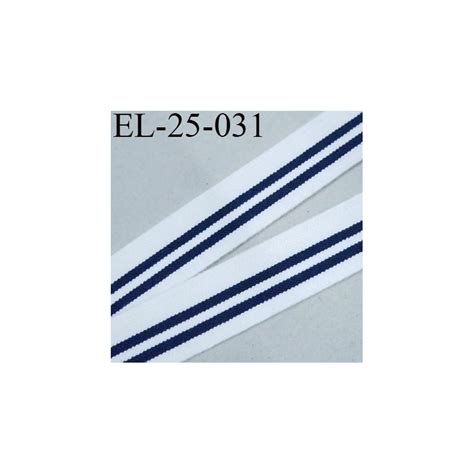 Elastique mm lingerie ou caleçon couleur blanc et rayures bleu marine Fabriqué en France