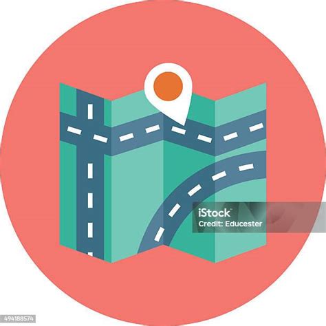 Direction Map Colored Vector Illustration Stok Vektör Sanatı And 2015‘nin