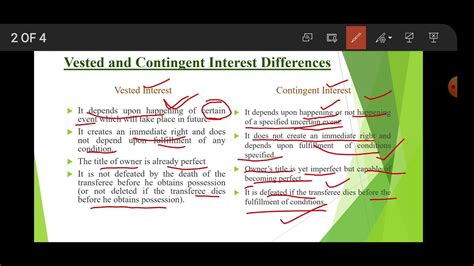 Differences Between Vested And Contingent Interest Youtube