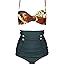 Amazon COCOSHIP Retro Polka Dot Twisted Front High Waisted Bikini Set Tie Belt Vintage