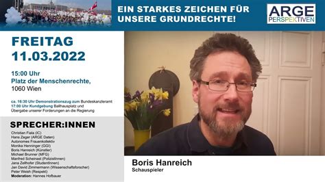 BORIS HANREICH ARGE PERSPEKTIVEN Zur DEMO 11 3 2022 YouTube