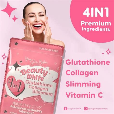 You GLow Babe Beauty White In Glutathione Hydrolyzed Collagen Vitamin C Garcinia Cambogia