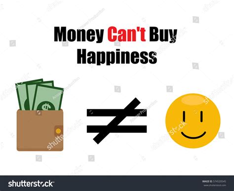 Money Cant Buy Happinessvector Illustrationmotivational Typographic