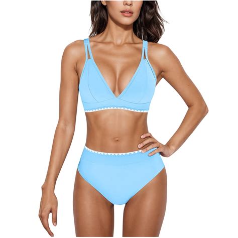 Clearance Homegardon Bestselling Bikini Swimsuits For Women Women S Solid Color Fashion