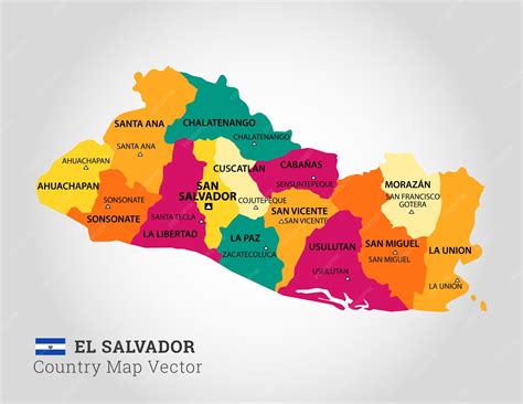 Premium Vector | Detailed map of el salvador vector illustration