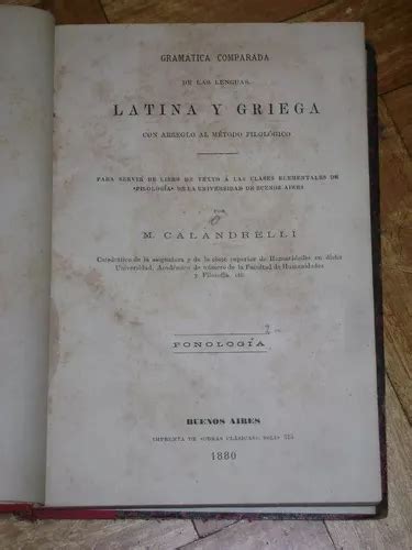 Gram Tica Comparada De Las Lenguas Latina Y Griega Cuotas Sin Inter S