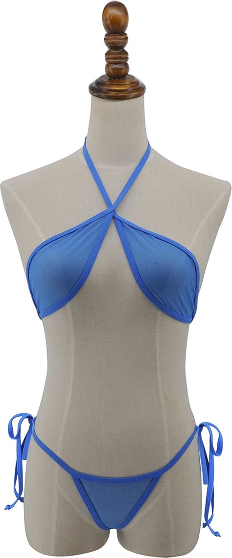 Sherrylo Fischnetz Bikini Durchsichtig Mini Mikro Bikini Durchsichtig Wickel Oberteil