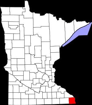 Houston County on the map of Minnesota 2024. Cities, roads, borders and ...