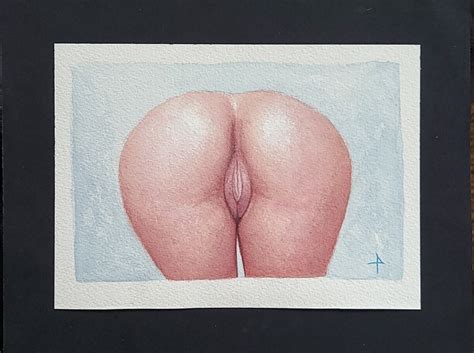 Nude 5x7in Original Watercolor Vulva Art Erotic Yoni Vagina Painting Pussy Illustration Mature
