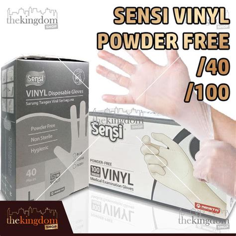 Promo Sensi Vinyl Disposable Pf Clear Gloves Sarung Tangan Vinil Powder