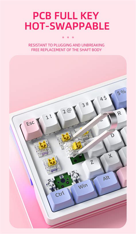 Zifriend Za Hot Swappable Wired Rgb Mechanical Keyboard Tnt Yellow Switch Linear Wired