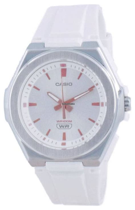 casio womens sport casual analog  silver dial luminous hands