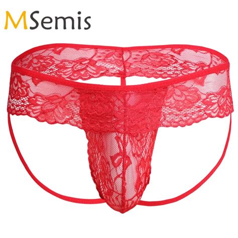 Homosexuell Bademode Herren Spitze G string Bikini Slip Unterwäsche Mesh Homosexuell Thongs Sexy