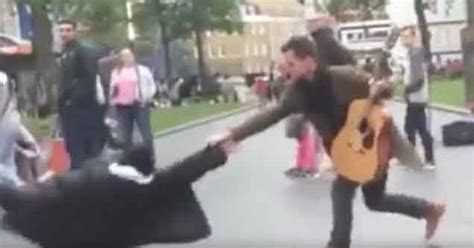 Douche Pisses Off A Street Performer And Gets Thrown On His Ass EBaum S World