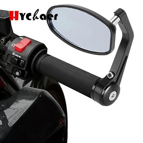 2pcs Moto Motorcycle Motorbike Scooters Aluminum Side Rear View Mirror Motorcycle Bar End