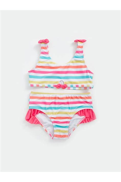 LC Waikiki LCW baby Bisiklet Yaka Çizgili Kız Bebek Bikini Takım Fiyatı Yorumları Trendyol