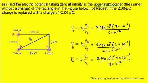 A Find The Electric Potential Taking Zero At Infinity At The Upper Right Corner The Corner