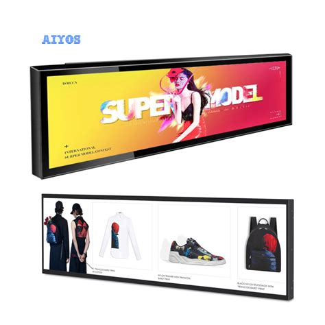 Inch Ultra Wide Stretched Bar Lcd Advertising Monitor Shelf Edge